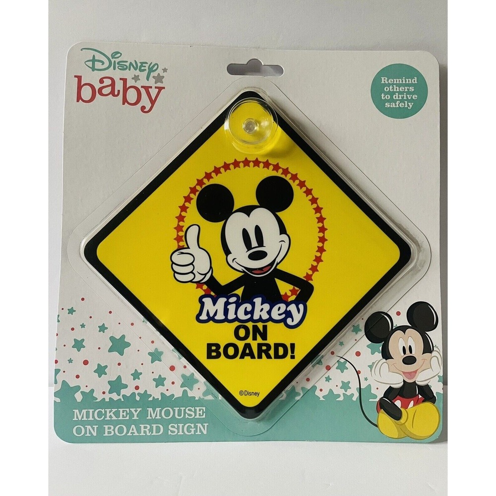 Disney Mickey Mouse baby on board sign new suction window gift